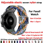 Эластичный нейлоновый ремешок для часов Fossil Gen 5 Carlyle, 22 мм, регулируемый плетеный ремешок для часов Fossil Gen 4  HR