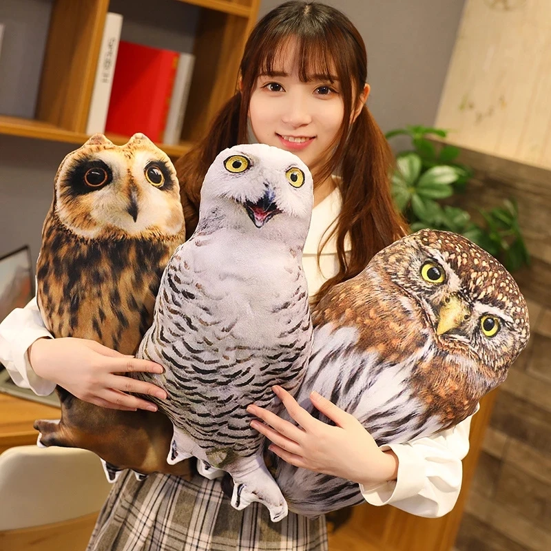 

1pc 50cm Real Life Owl Plush Pillow Staffed Cartoon Simulation Animal Plush Toys Sofa Cushion Soft Nap Pillow Creative Cute Gift