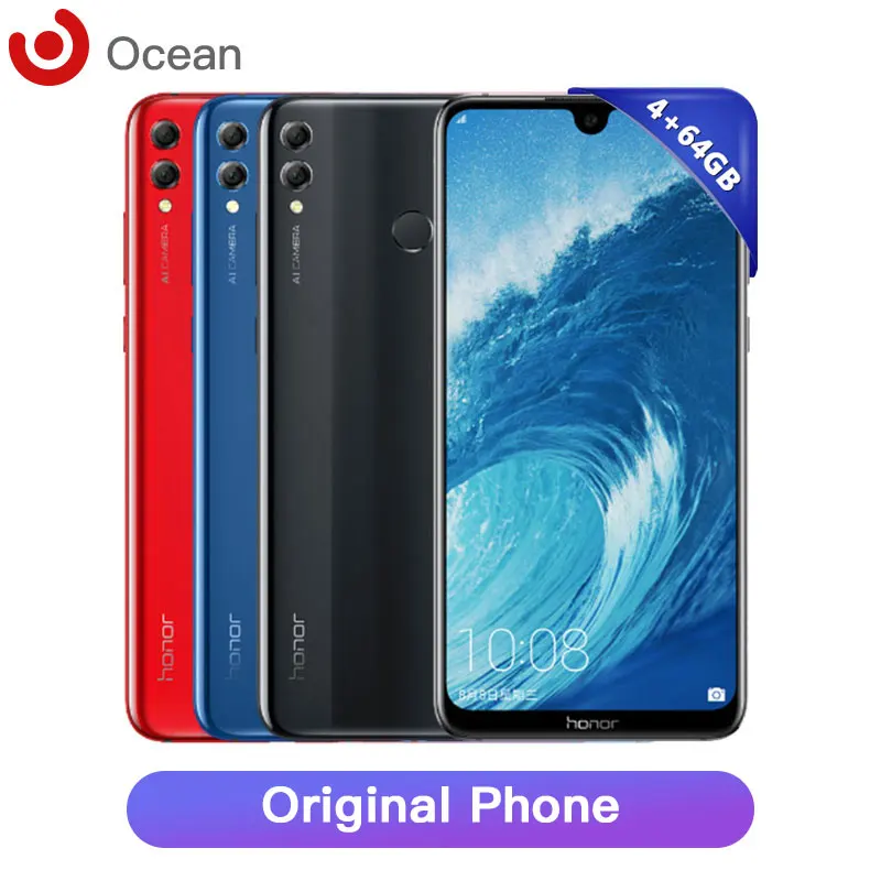 Honor 8X MAX, Смартфон Snapdragon 636, Android 8,1, 4 Гб ОЗУ, 64 Гб ПЗУ, экран 7,12 дюйма, 4900 мА/ч, сканер отпечатков пальцев, Восьмиядерный
