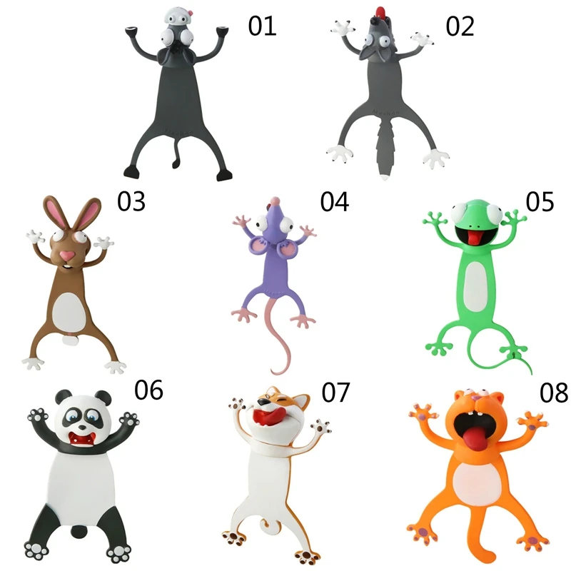 

3D Stereo Kawaii Cartoon Lovely Animal Bookmark For More Fun Reading Wacky Bookmark School Stationery Student Gifts