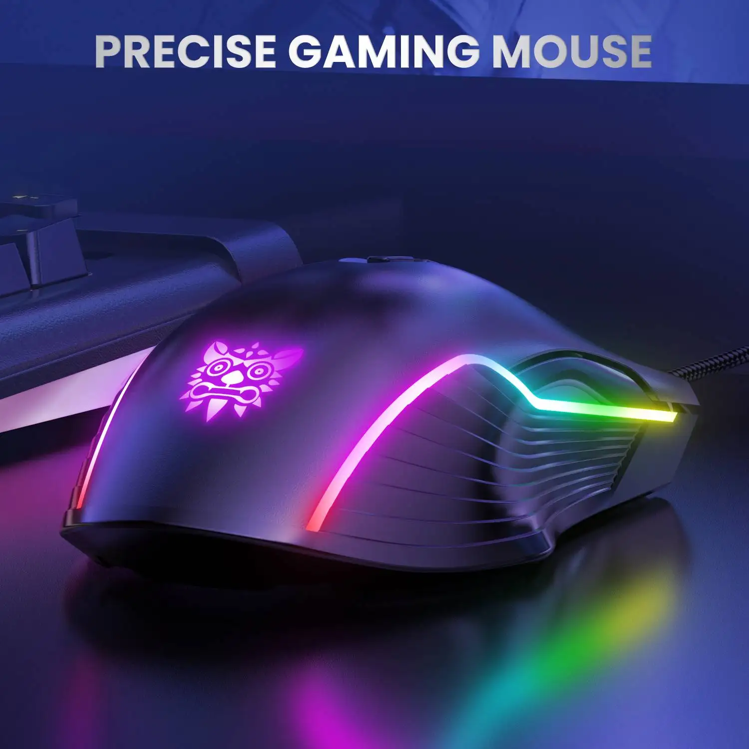 onikuma cw905 black rgb wired gaming mouse usb game mice 7 buttons design breathing led colors for laptop pc gamer free global shipping