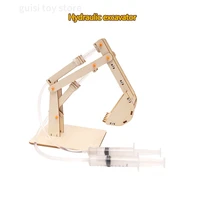 2021 new technology small production diy hydraulic excavator educational toys experimental equipment building blocks montessori