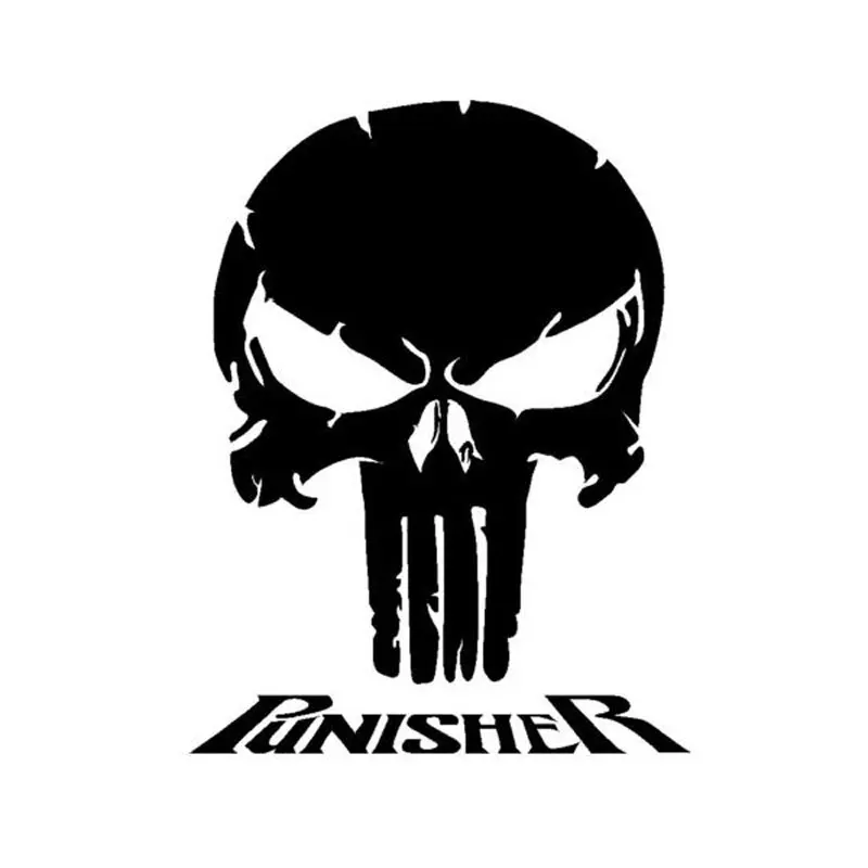

Car Sticker Punisher Fashion Creative Skull Window Decal Decoration PVC Car Sticker Cover Scratch Black/White, 18cm*14cm