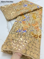 xiya high quality sequins lace fabrics 2022 latest african ankara wax lace fabric for bridal lace nigerian net lace fabric 4149b
