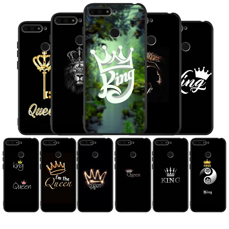 Черный силиконовый чехол King Queen для телефона honor 20 Pro 8 8X 9 10 Lite Mate 30 Pro|Бамперы| |