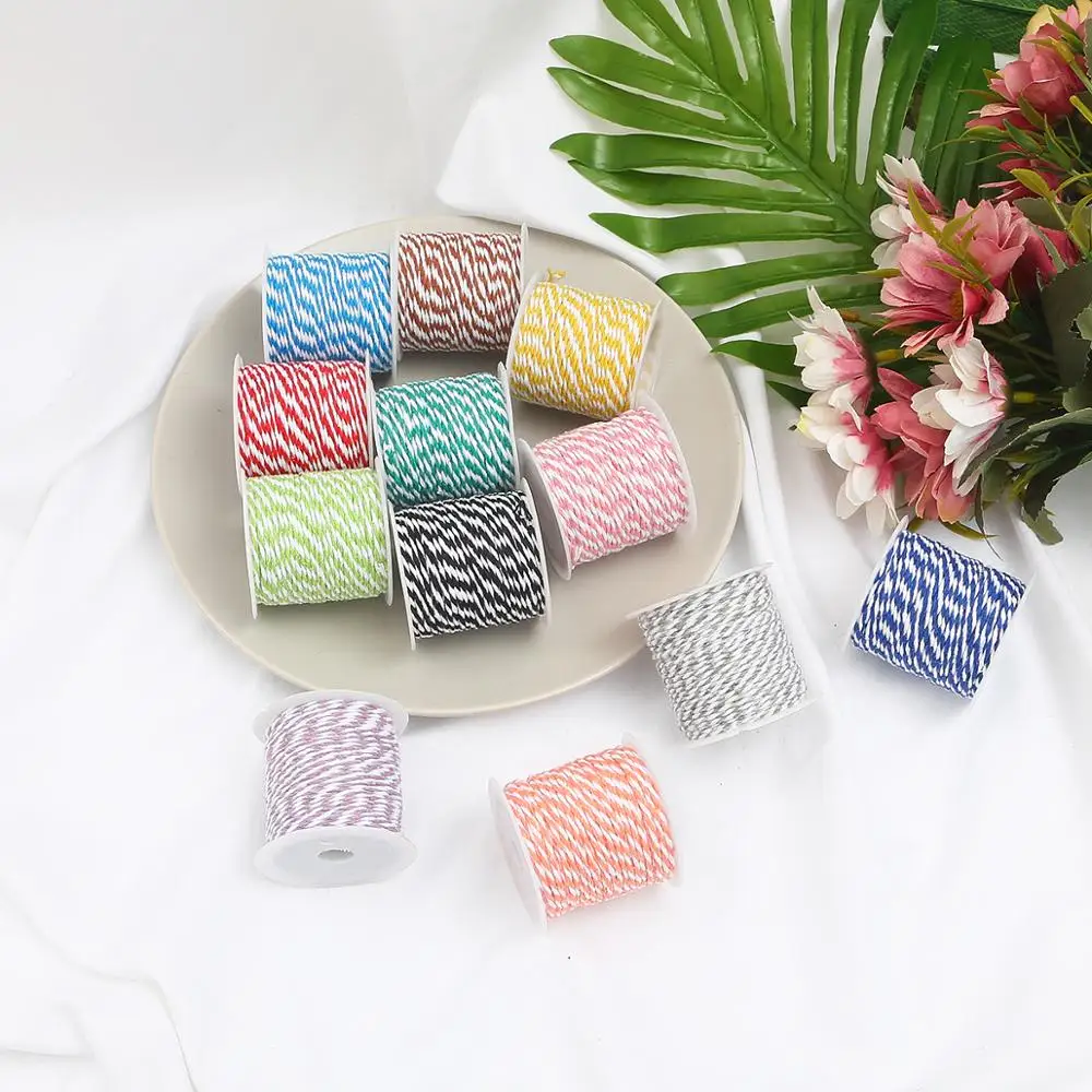 

10Meters/roll 1.5mm Cotton Baker Twine Rope Cord Christmas Wedding Decoration Gift Packaging Rustic Handmade Crafts