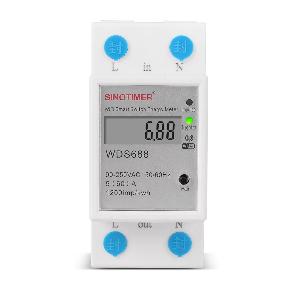 WDS688 90-250VAC wifi умный переключатель счетчик энергии дистанционное управление с помощью приложения энергосберегающий ваттметр многофункциональный таймер обратного отсчета