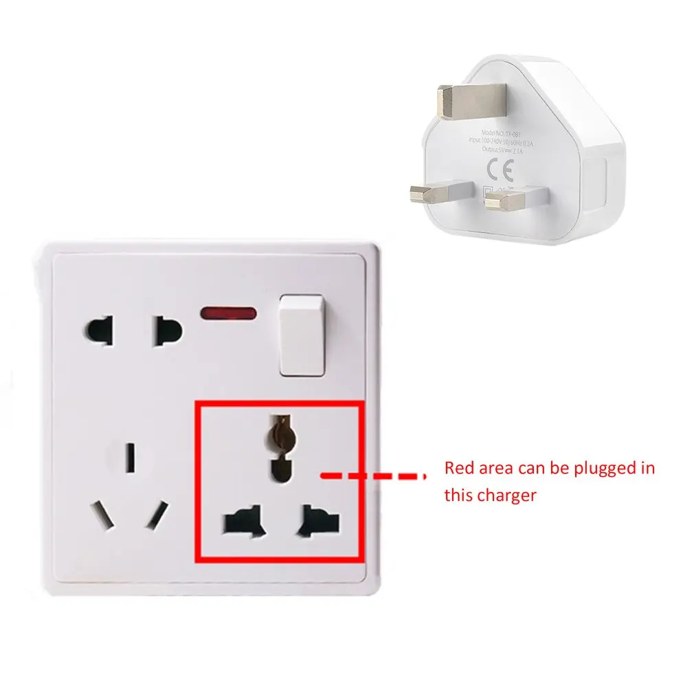 Штепсельная Вилка с 3 контактами зарядное устройство usb-портами для телефонов