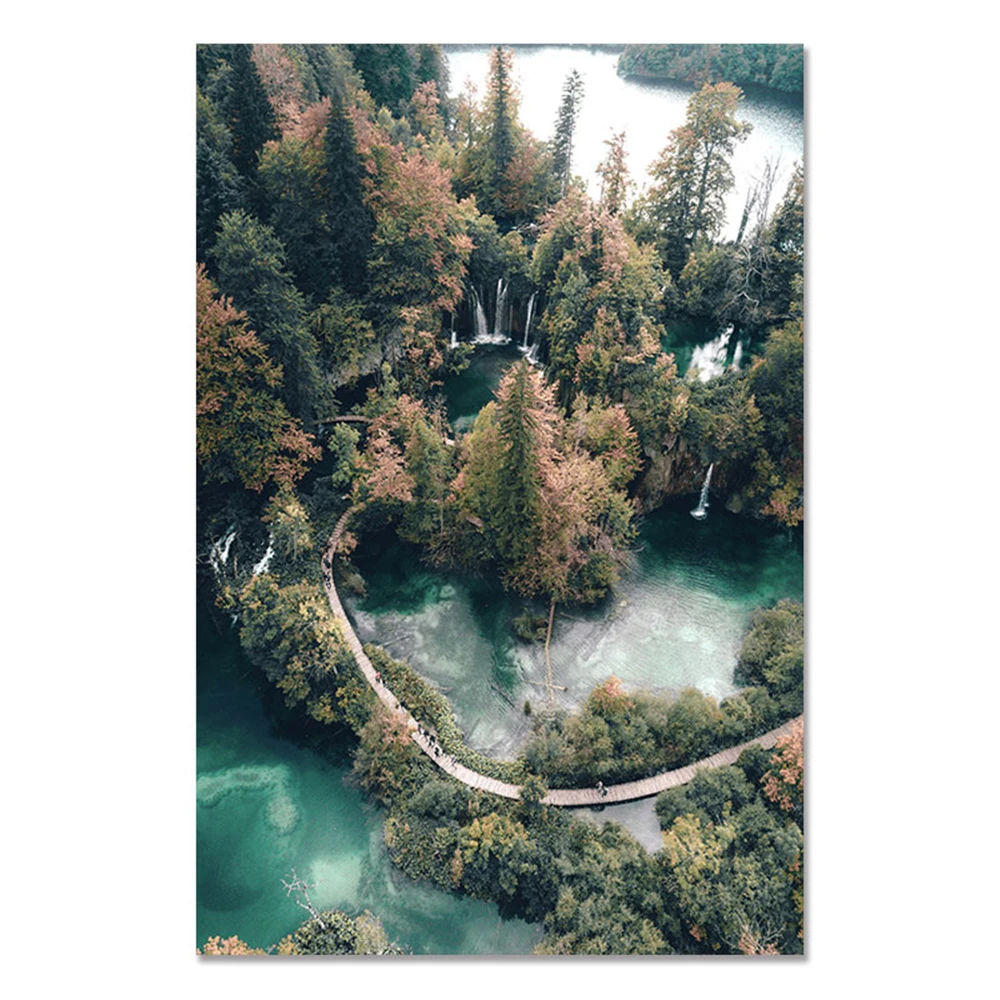 

Набор для вышивки крестиком 11CT, набор для рукоделия с принтом природного пейзажа, леса, гор, озера, лодки