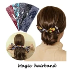 Повязка на голову Feeon Deft для укладки волос в пучок, французская стильная Винтажная заколка для волос, для вечевечерние, для женщин, для йоги, лето