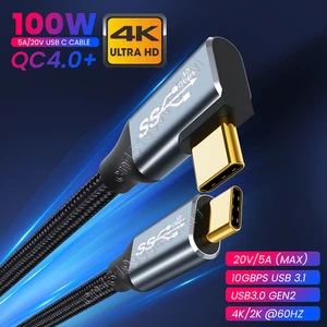 usb c cable pd 100w 10gbps usb type c 3 1 gen2 cable for phone for macbook proair huawei xiaomi 5a 4k60hz fast charge cables free global shipping
