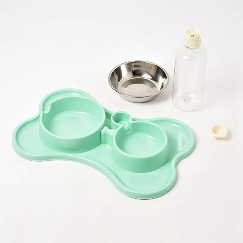 

Dog Cat Food Bowl Creative Double Non Slip Automatic Pet Bowl With Water Bottle Design Pets Puppy Kitten Food Water Feeder Tools