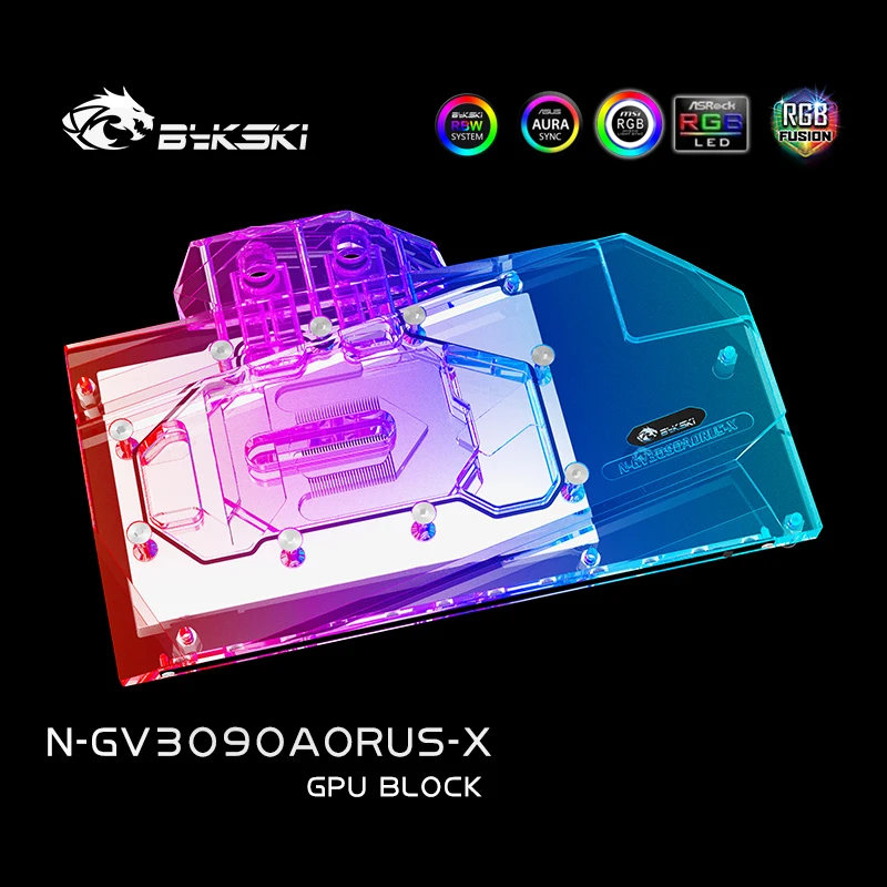 

Bykski VGA воды блок для Gigabyte RTX3090 3080 AORUS графическая карта, GPU радиатор 5V A-RGB/12V RGB M/B синхронизации N-GV3090AORUS-X