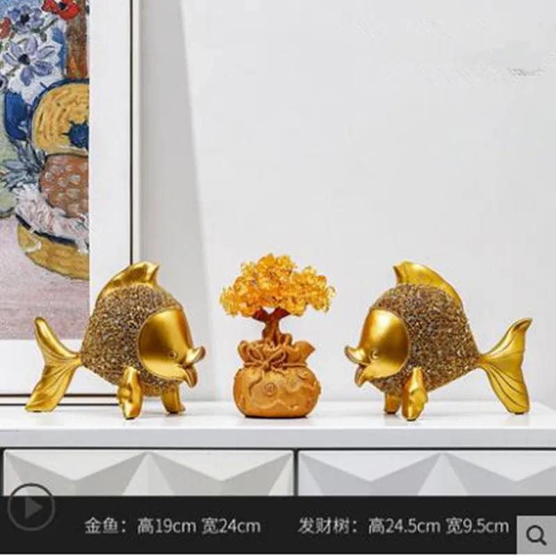 Смола статуэтка рыбы ремесла для дома и офиса Ресторан Бар настольное украшение