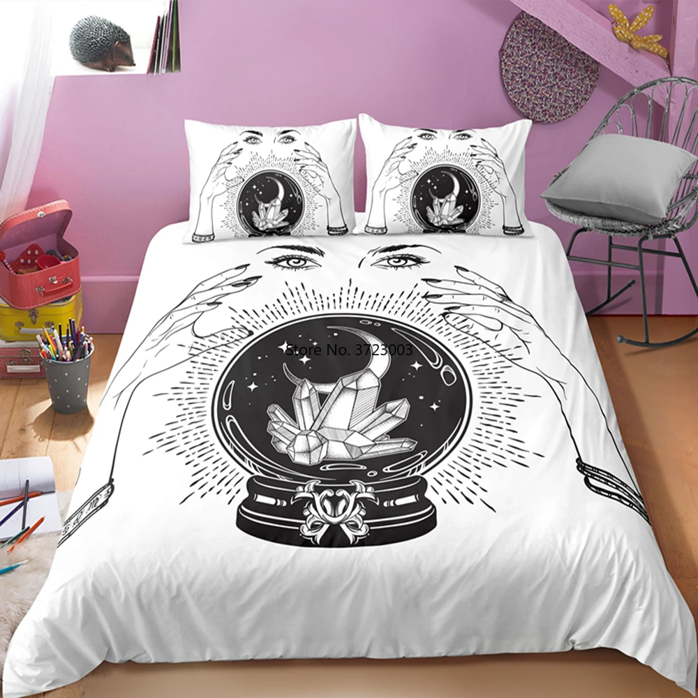 

Fashion Psychedelic Moon Sun Pattern Bedding Set 3D Creative Art Down Quilt Cover Pillowcase Bedding Home Textile 2-3 Pieces