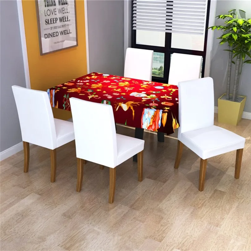 table cloth fashion 2019 Christmas Tablecloth/Chair Cover Holiday element pattern Printing christmas decorations for home #6O11 | Дом и сад