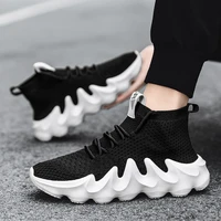 sock sneakers shoes for men lace up casual soft breathable mesh jogging flat training running sport 2021 ins homme chaussures