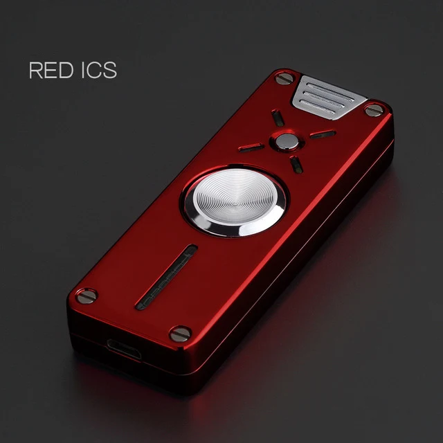 RED 7 светодиодный Спиннер для пальцев Ручной USB Зажигалка для сигарет; защита от ветра электрическая плазменная дуговая Вольфрамовая турбо зажигалка для мужчин - Цвет: RED