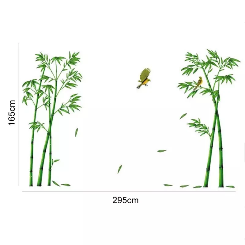 

Green Bamboo Forest Depths Wall Sticker Chinese Style Creative DIY Tree Home Decor Decals for Living Room Removable