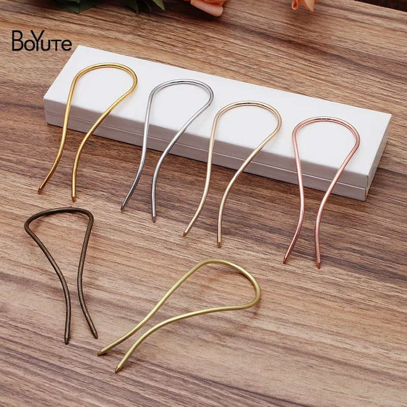 BoYuTe (5 шт./лот) 100*3 мм металлическая латунная дуга для волос вилка Шпилька сделай