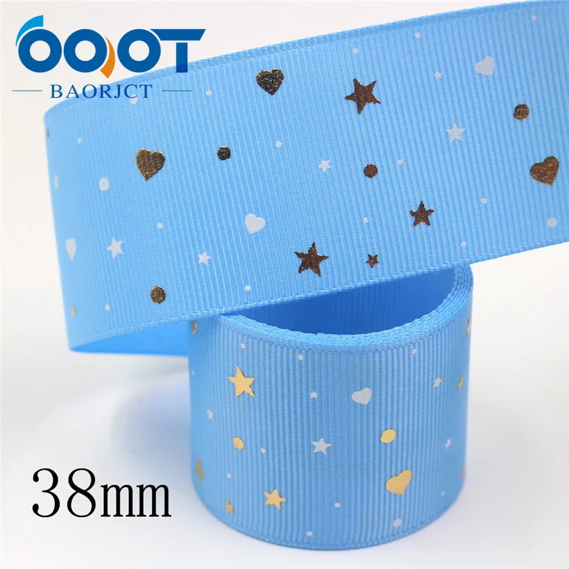 I-19916-2172 OOOT BAORJCT I-19916-2172, 38 мм, 5 ярдов Новые Флуоресцентные красочные печатные корсажные ленты, DIY головной убор ручной работы подарочная упаковка - Цвет: I-19916-2172
