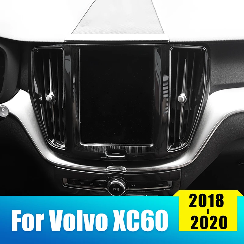 

ABS Chrome Car Center Control Navigation Screen Protection Cover Sticker Trim Panel For Volvo XC60 2018 2019 2020 Accessories