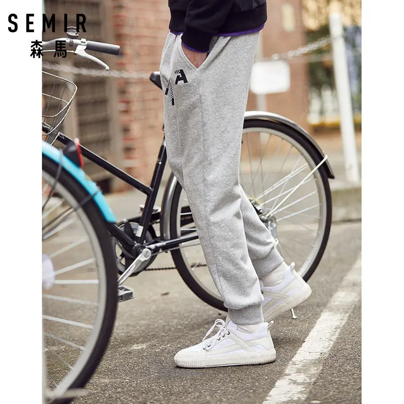 SEMIR Men Joggers Sweatpants Pull-on Pants Sport with Elastic Drawstring Waistband in Soft Cotton Streetwear for Spring | Мужская одежда