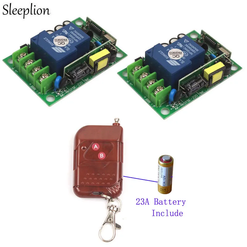 

Sleeplion 315/433MHz RF Wireless Remote Control Switch Relay 85-250V 110V 220V 30A Relay 2 Module Lamp LED Water Pump Switch