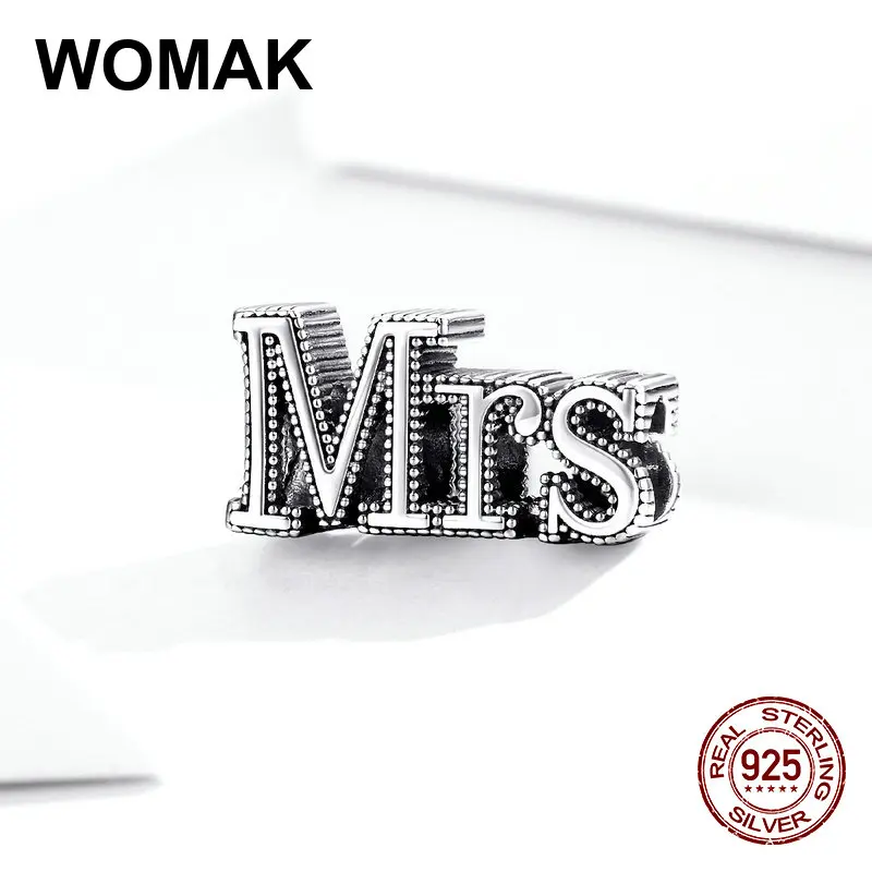 WOMAK 100% Стерлинговое Серебро 925 пробы очаровательные бусины из оксида серебра