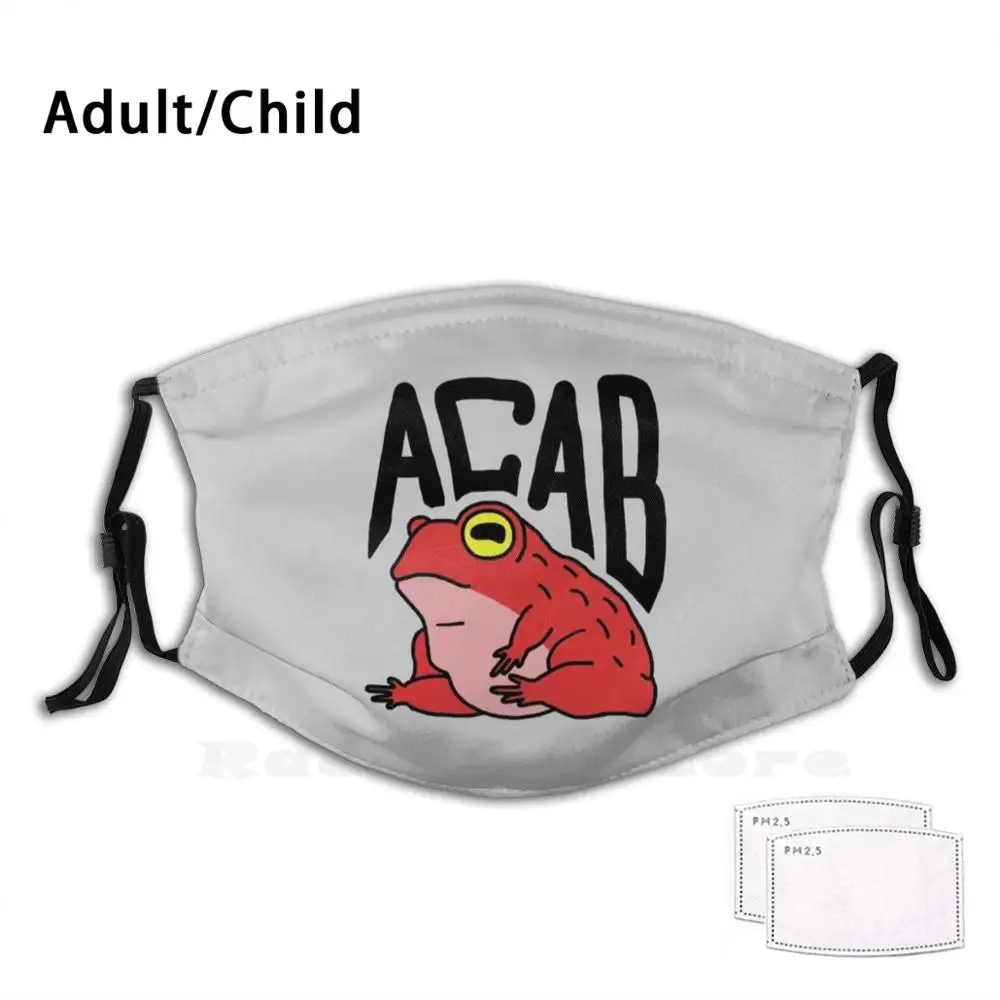 

Acab Frog Funny Print Reusable Pm2.1284 Filter Face Mask Acab Police Frog Politics Political Socialist Communist Socialism