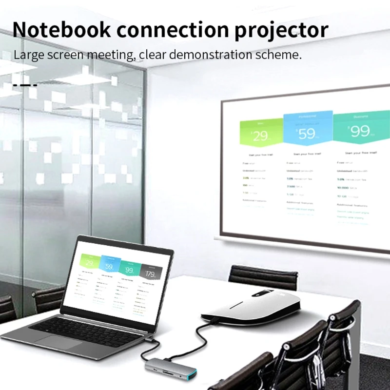 

USB-C Type C 3.0 Docking Station Muiti-Functional 8 in1 Hub 100W PD Charger Compatible with MacBook Pro Air XPS and More