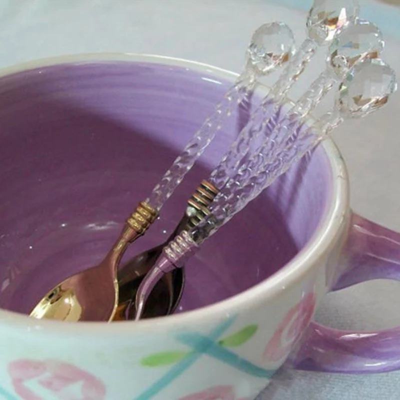 Продаваемая кристальная ручка чайная кофейная ложка для мороженого десертный