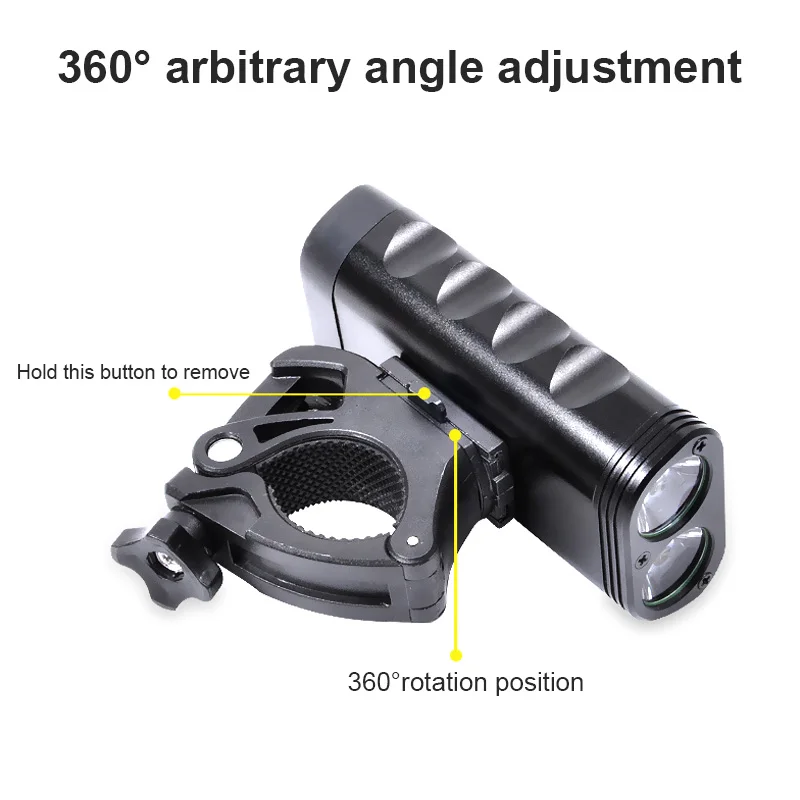 

WasaFire Bicycle Front Light USB Rechargeable Bike Front Headlamp Cycling Night Riding Flashlight with 4400mAh Battery