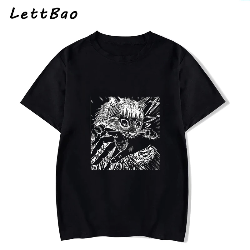 Летняя хлопковая футболка унисекс мультяшный дизайн томие дзюндзи Ито топ с