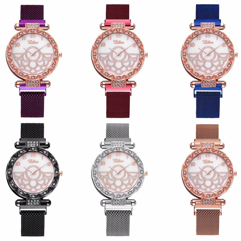 Женские часы со звёздным небом роскошные модные наручные с магнитной пряжкой