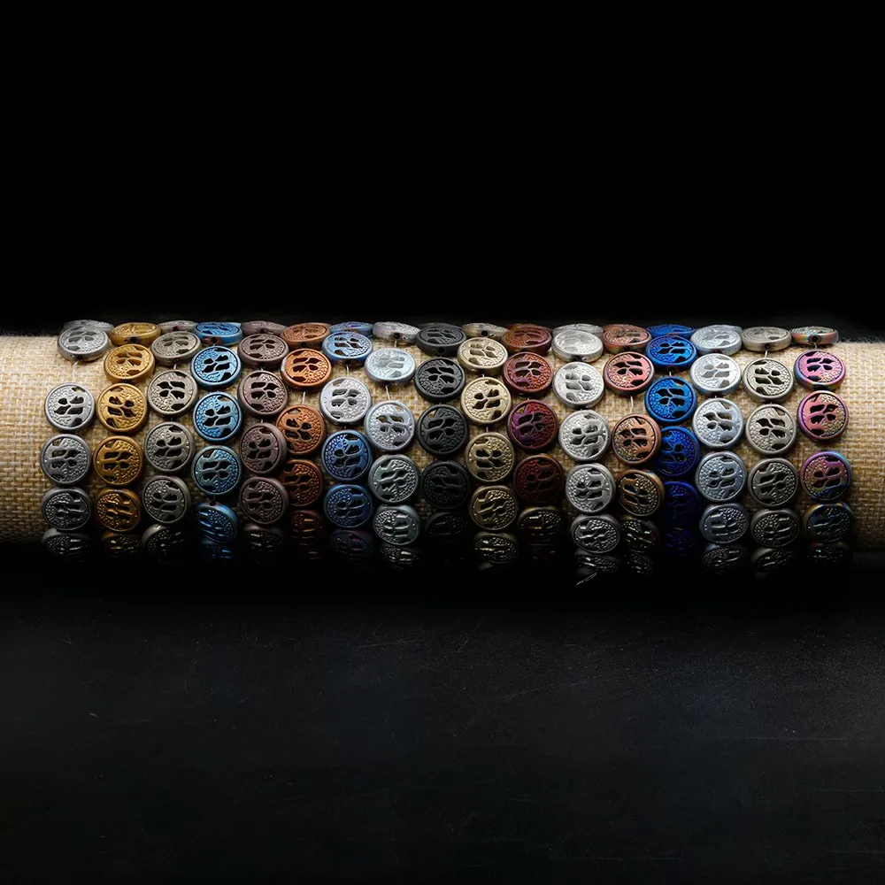 Натуральный камень гематит глазурь долбления кнопочного типа с Резной орнамент