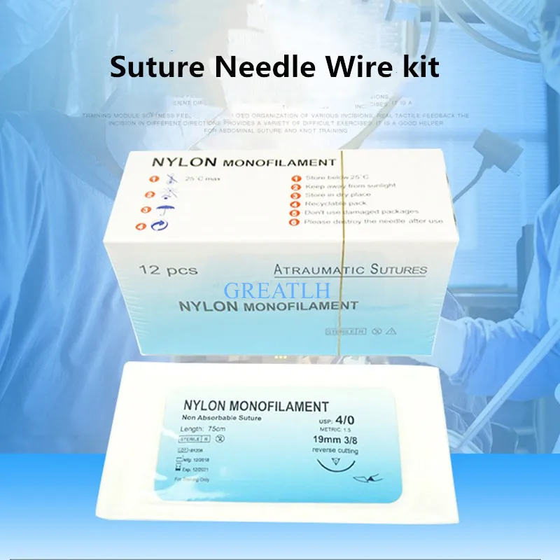 Инструмент для практики наложения швов игла шовная нейлоновая моноволокна не