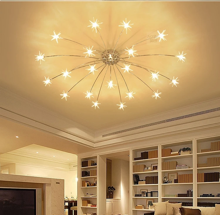 

Современный филиал люстра Стекло звезда светодиодный подвесной светильник комнатная потолочная лампа светильник Декор Светильник ing свет...