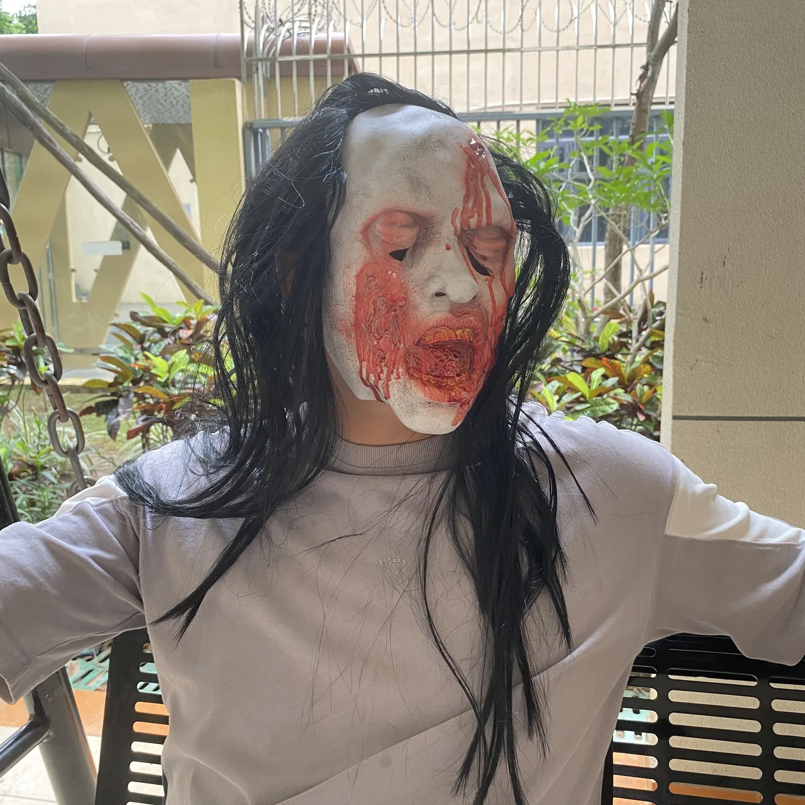 Маска с ужасным лицом зомби плохое лицо для Хэллоуина страшное страшная черная