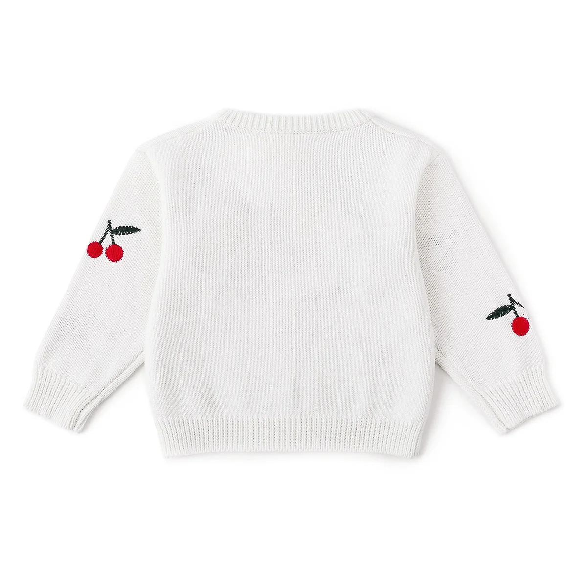 Curipeer Spring Newborn Baby Cardigans Coats White Girls Knitted Outerwear Cherry Embroidery Sweater Clothing Infant Tops |