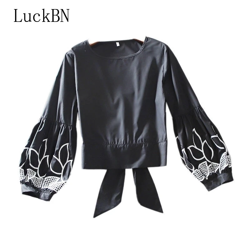 

Cotton Blouses Women's Spring Shirts Long Sleeve O-neck Printed Lantern Sleeve Korean Tops Blusas Mujer De Moda 2021 Verano New