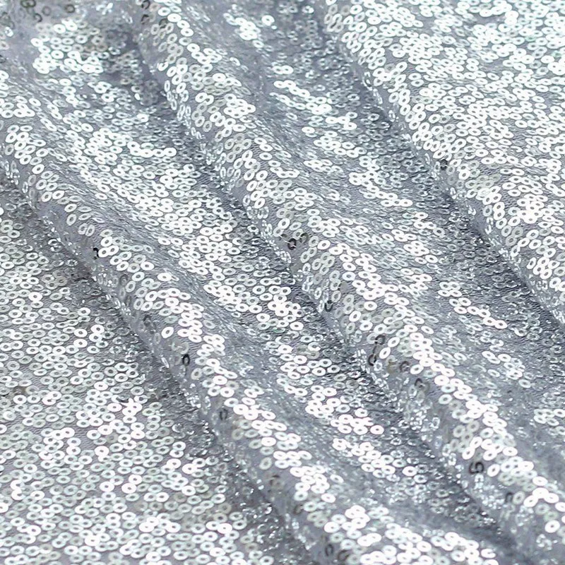 

2 Pcs Rectangle Glitter Sequin Tablecloth Sparkly Table Cover Banquet Wedding Party Decor 59X39Inch, Silver & Champagne