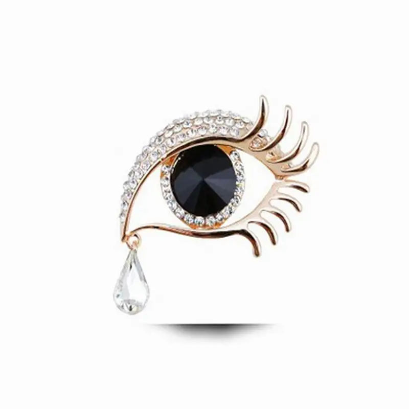 

Crystal Glass Celebrity Celebrity Inspired Angel Tears Water Drop Brooch Set Big Eyes Long Eyelashes Corsage
