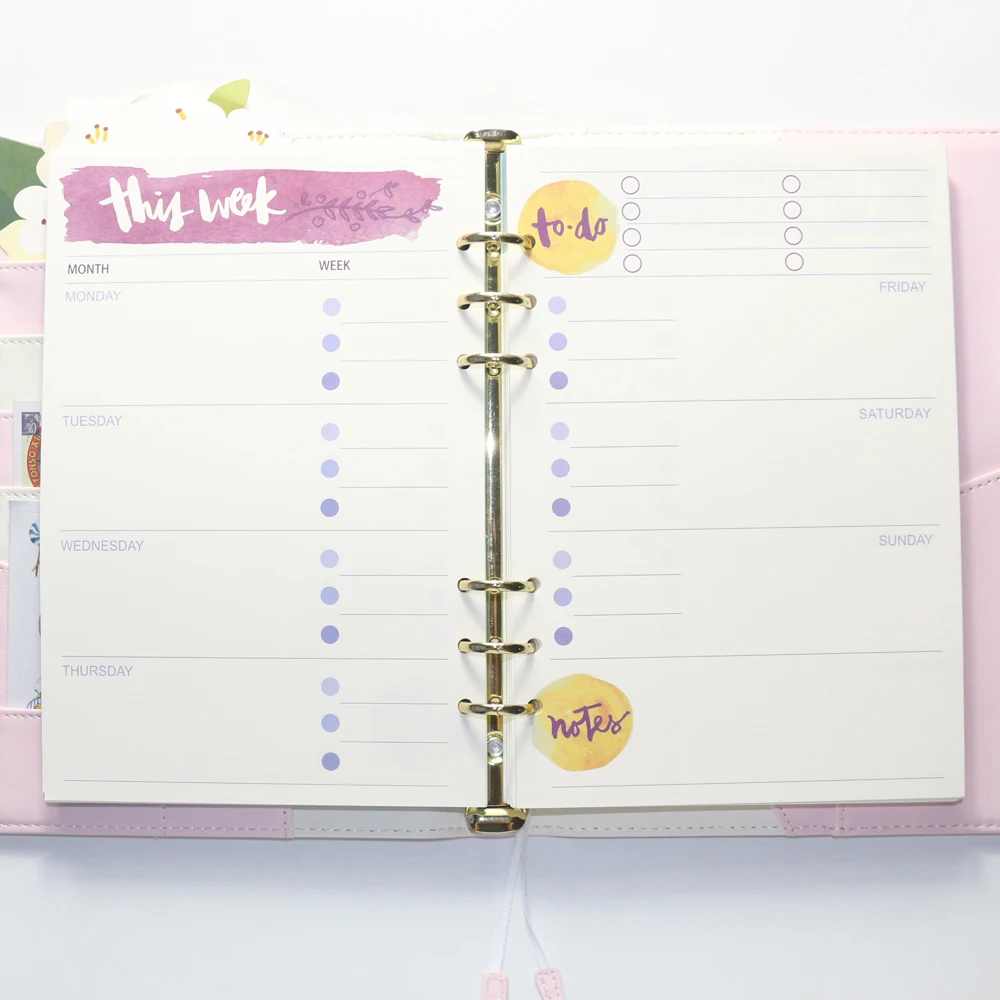 Domikee Мультяшные милые спиральные записные книжки с 6 отверстиями заправка