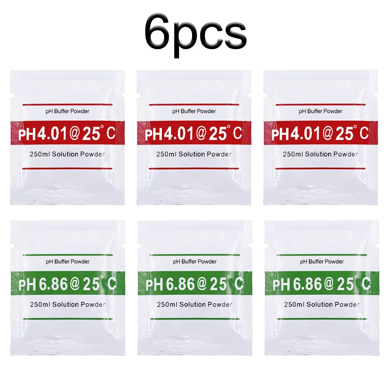 6pcs PH4.01 PH6.86 6 шт. рН метр ручка тестер точность PH коррекция порошка 3 шт. 4,01 3 шт. 6,86 буферный порошок - Цвет: 6pcs PH4.01 PH6.86