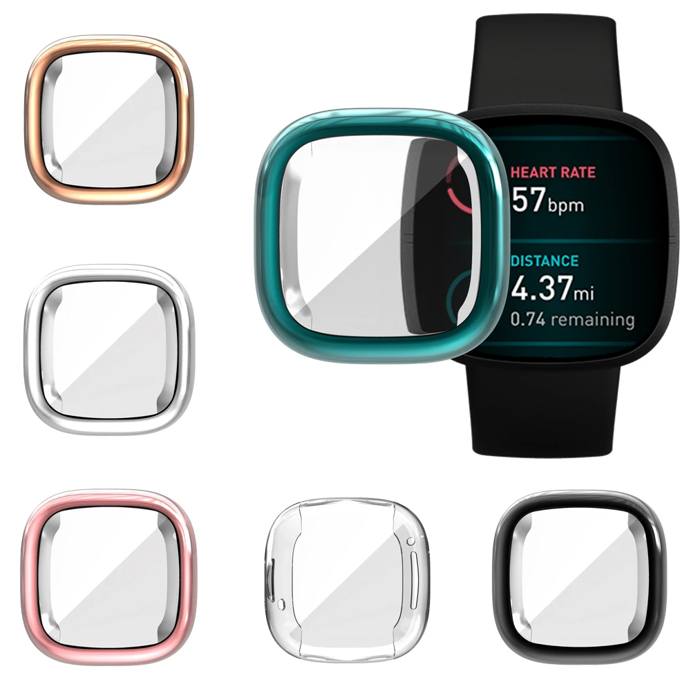 

For Fitbit Versa 3 Case TPU Screen Protector Bumper Shell Cover For Fitbit Versa3 Fitbit Sense Soft Case Smart Watch Accessories