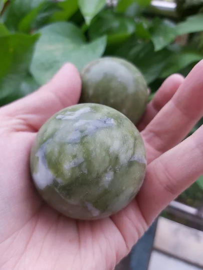

Pair (two pieces Natural Jade rock ball jade egg type energy stone ball massage massager hand massager Active Restock requests:
