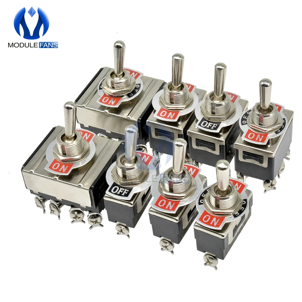 AC 250V 16A 2/3/4/6 Pin Mini автоматический переключатель DPDT ON-OFF-ON 2/3 медный серебристый