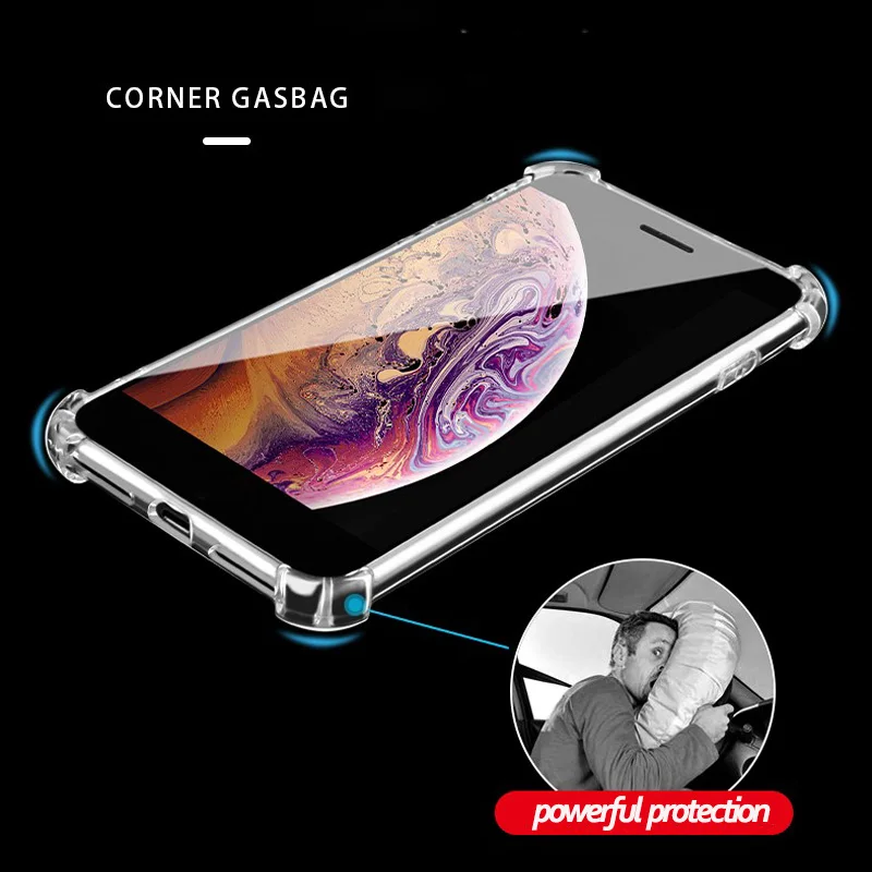 2019 Glass + Case Honor 7A Airbag TPU Cover Clear Silicone Shell For huawei y5 2018 Shockproof Protection honor 7a |