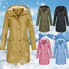 Женский плащ с переходом, куртка, длинный осенне-зимний дождевик с закатом, куртка для походов, уличная куртка для кемпинга, модное пальто